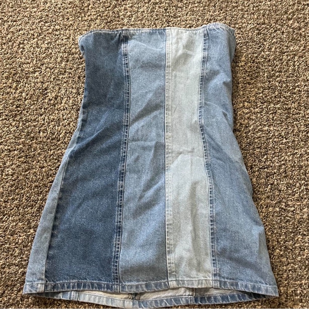 NWT!! PLT Denim Strapless Dress